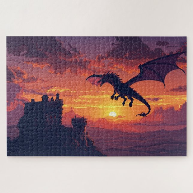 Rompecabezas del Dragón Galés Mítico (Horizontal)