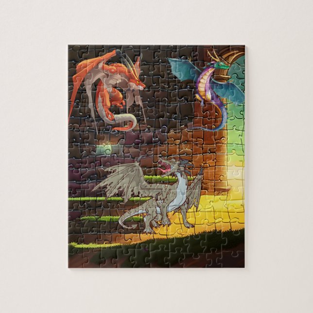 Rompecabezas del Dragón Medieval para los amantes  (Vertical)