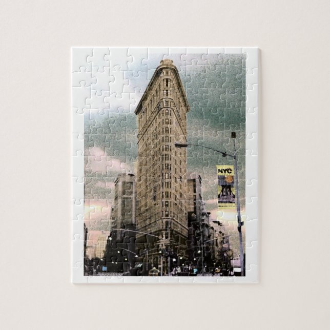 Rompecabezas del Edificio Flat Iron Coloreado (Vertical)