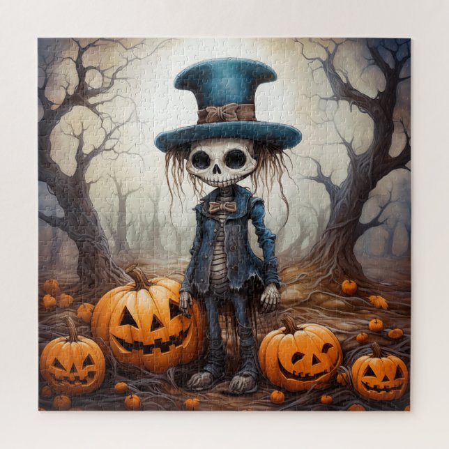 Rompecabezas del esqueleto de Halloween (Vertical)