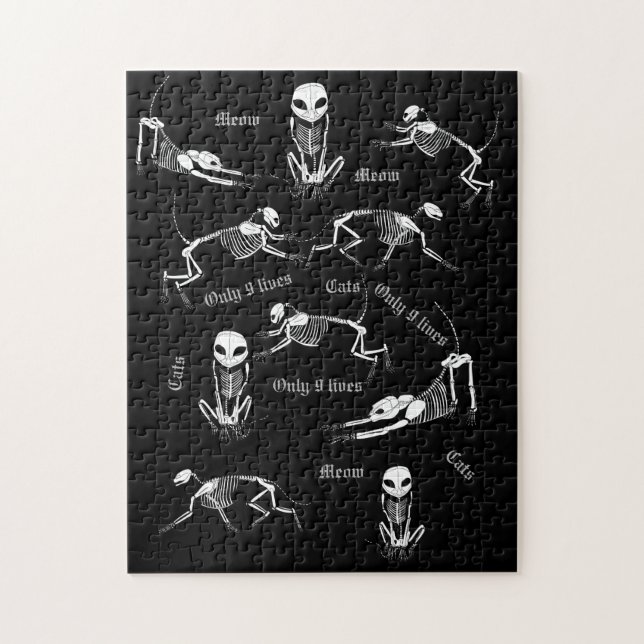Rompecabezas del esqueleto del gato (Vertical)