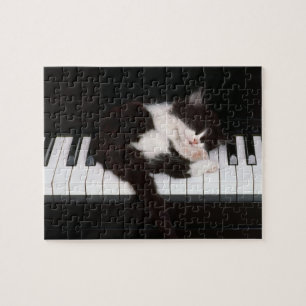 Rompecabezas del gatito del piano
