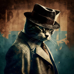 Rompecabezas del gato de Guay de la mafia retro