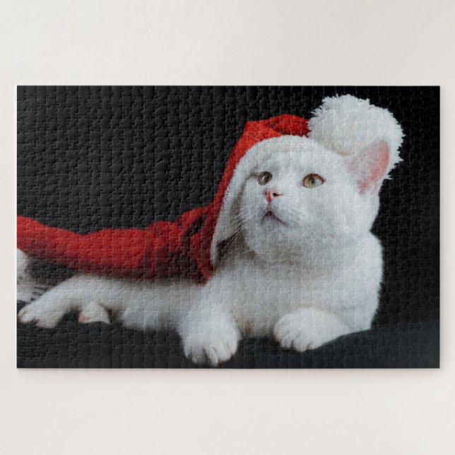 Rompecabezas del gato de los navidades (Horizontal)