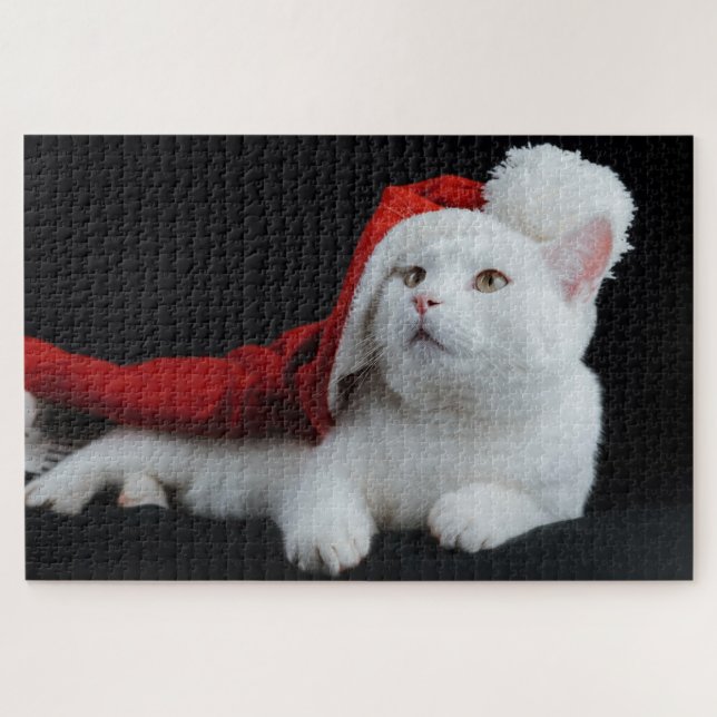 Rompecabezas del gato de los navidades (Horizontal)