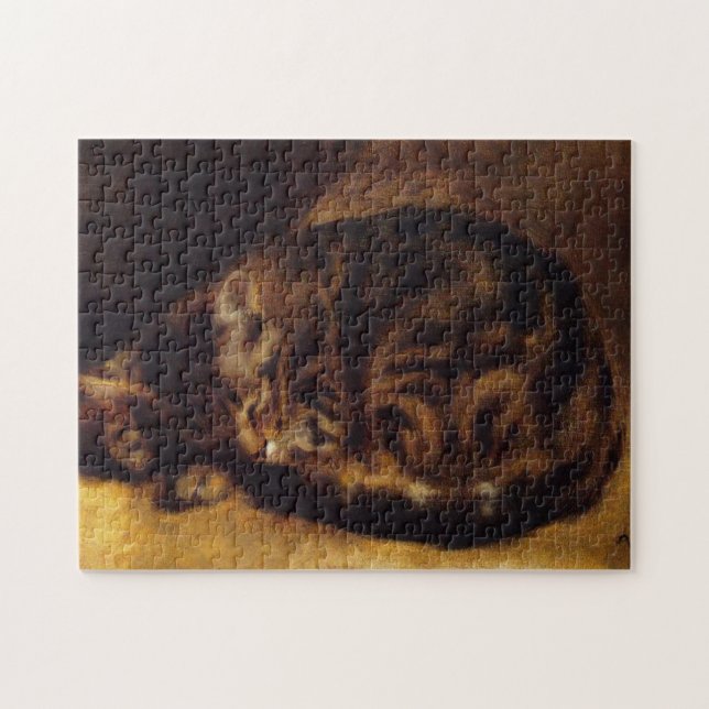 Rompecabezas del gato el dormir de Renoir (Horizontal)