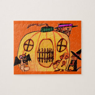 ROMPECABEzas DEL GATO Y RATÓN DE HALLOWEEN