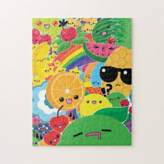 Rompecabezas del golpe 8x10 de la fruta de Kawaii