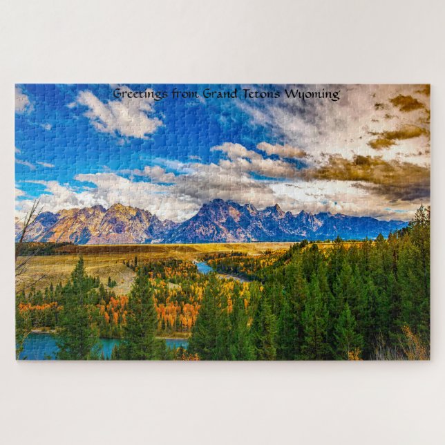 Rompecabezas del Gran Tetón Wyoming Jigsaw (Horizontal)