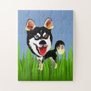 Rompecabezas del Husky Siberiano personalizado par