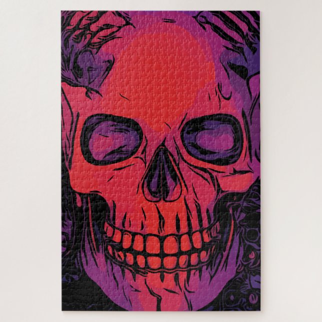 Rompecabezas del Ilustracion de cráneo de Hallowee (Vertical)