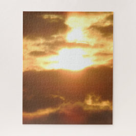 Rompecabezas del invierno al atardecer