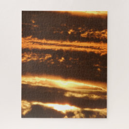 Rompecabezas del invierno al atardecer