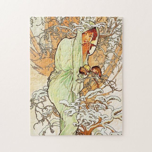 Rompecabezas del invierno de Alpohnse Mucha (Vertical)