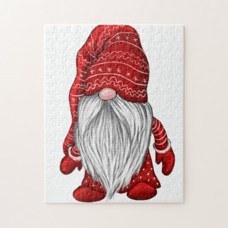 Rompecabezas del invierno rojo Gnome Jigsaw