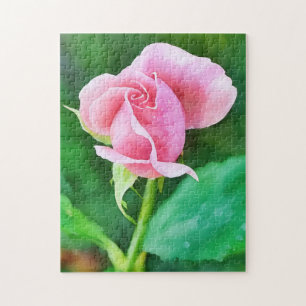 Rompecabezas del Jardín de Arte de Flor Rosa