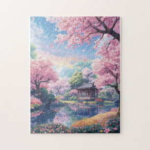 Rompecabezas del Jardín Japonés de las Flores de C