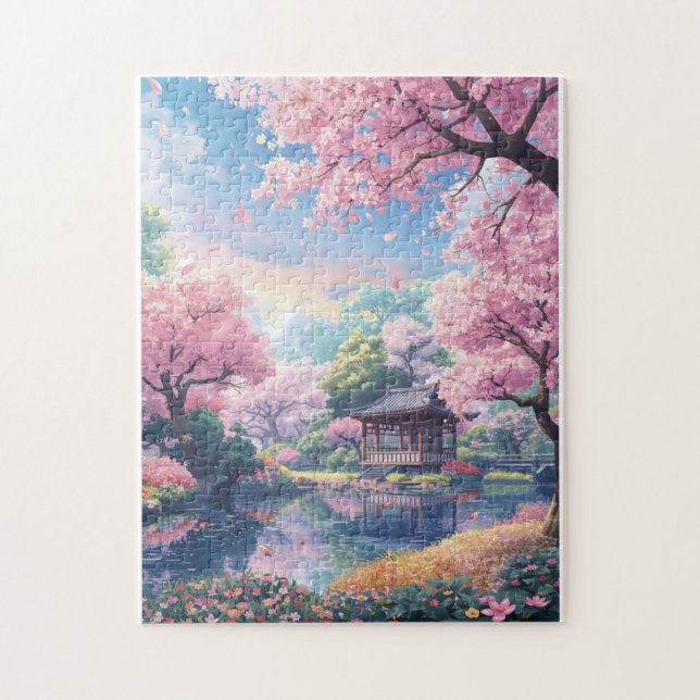 Rompecabezas del Jardín Japonés de las Flores de C (Vertical)