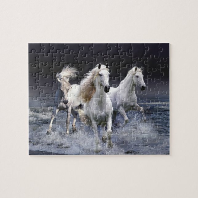 Rompecabezas del juego de los caballos blancos (Horizontal)
