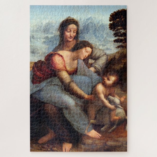 Rompecabezas del Jumble hoy: Virgen e Niño con San (Vertical)