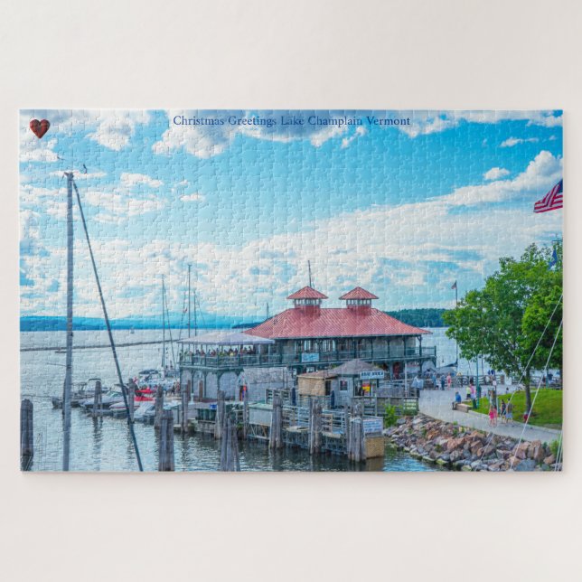 Rompecabezas del Lago Champlain Vermont Jigsaw (Horizontal)