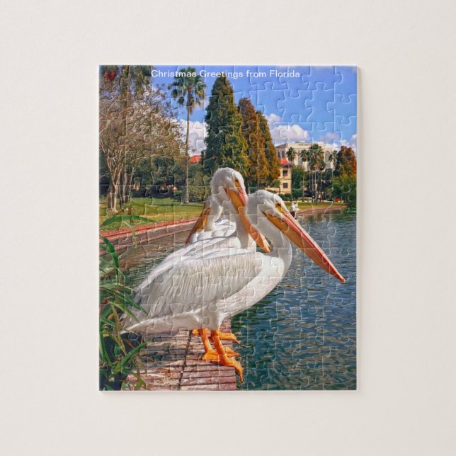 Rompecabezas del Lago Pelican Florida Jigsaw (Vertical)
