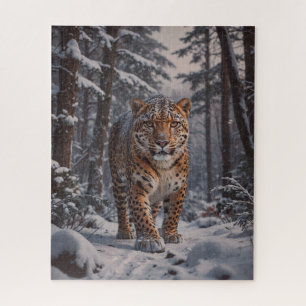 Rompecabezas del leopardo de invierno