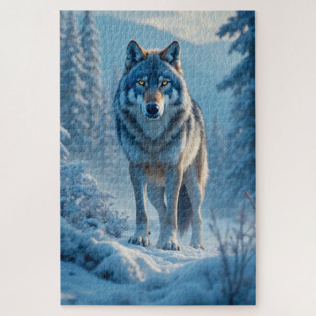 Rompecabezas del lobo de invierno (Vertical)