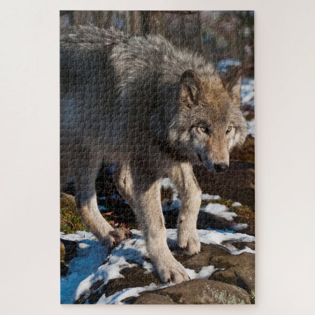 Rompecabezas del lobo de la madera Jigsaw (Vertical)