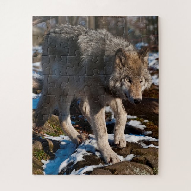 Rompecabezas del lobo de la madera Jigsaw (Vertical)
