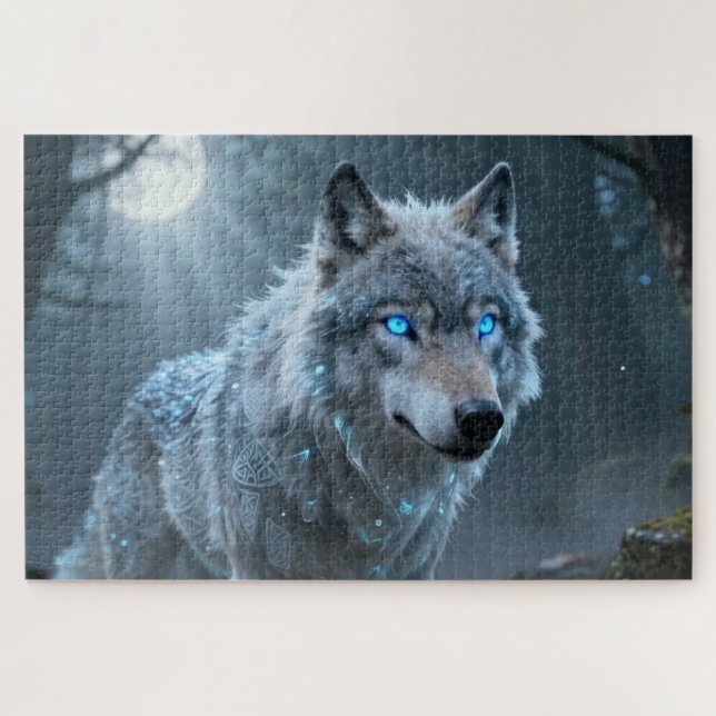 Rompecabezas del Lobo del Espíritu Celta (Horizontal)