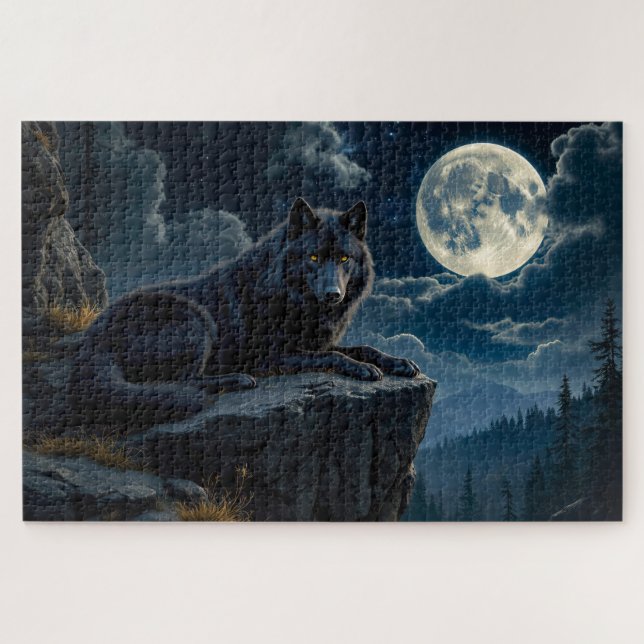 Rompecabezas del lobo negro (Horizontal)