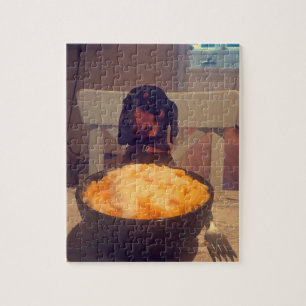 Rompecabezas del mac y del queso del viaje de