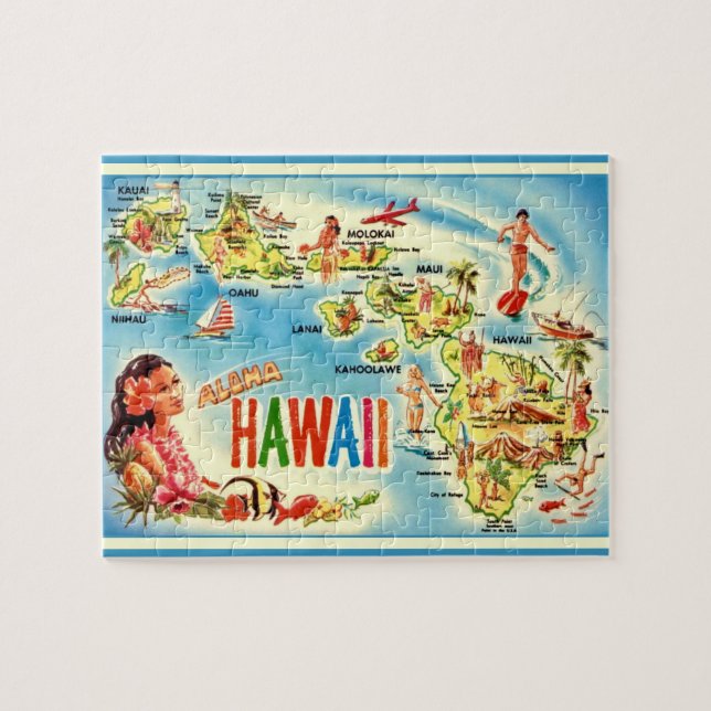 Rompecabezas del mapa de cosechas de Hawaii (Horizontal)