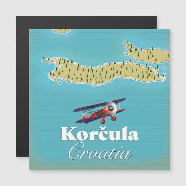 Rompecabezas del mapa de Korčula Croacia (Anverso/Reverso)