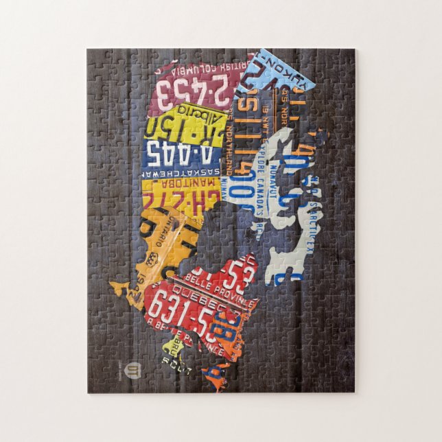 Rompecabezas del mapa de la placa de Canadá (Vertical)