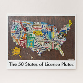 Rompecabezas del mapa de la placa de la licencia