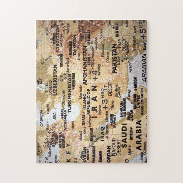 Rompecabezas del mapa de Oriente Medio (Vertical)