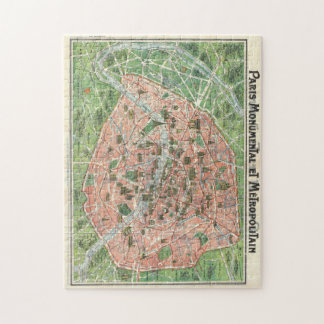 rompecabezas del mapa de París del vintage