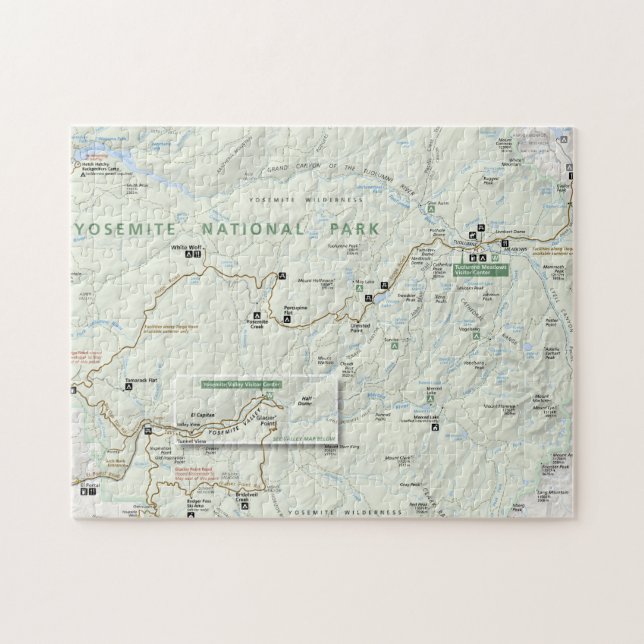 Rompecabezas del mapa de Yosemite (Horizontal)