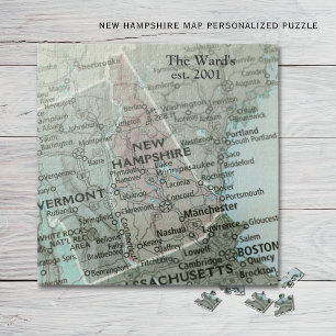 Rompecabezas del mapa del estado de New Hampshire