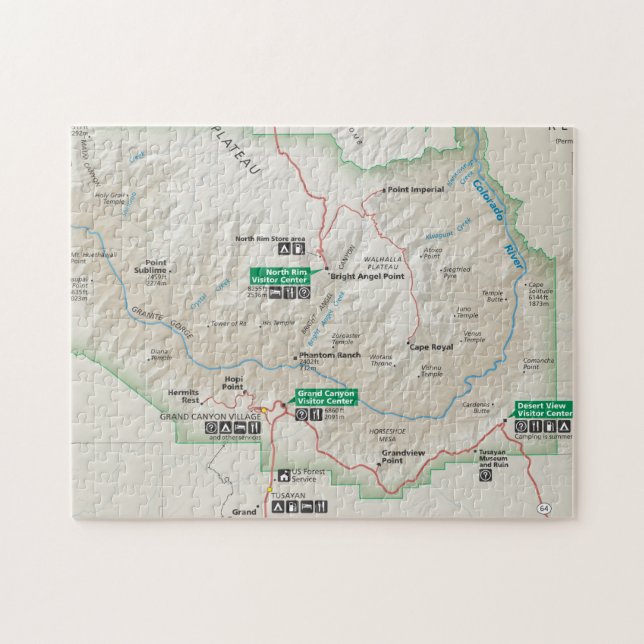 Rompecabezas del mapa del Gran Cañón (Horizontal)