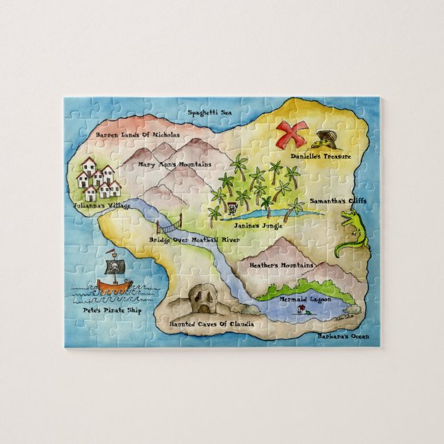 Rompecabezas del mapa del pirata (Horizontal)