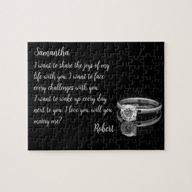 Rompecabezas del mensaje oculto Casar conmigo (Horizontal)