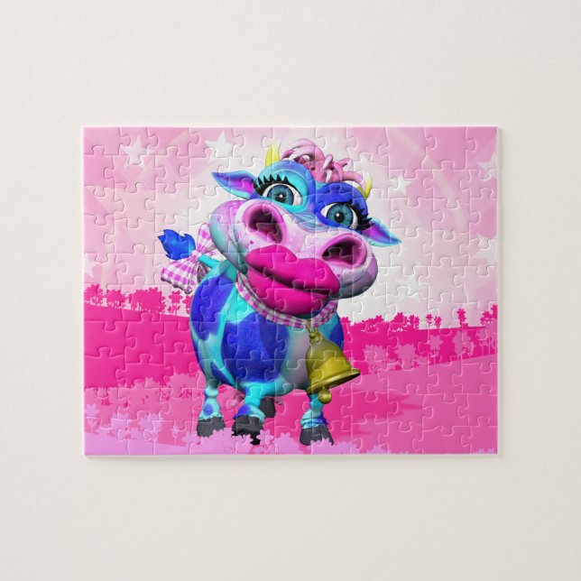 Rompecabezas del MOO de Kissy de la diversión (Horizontal)