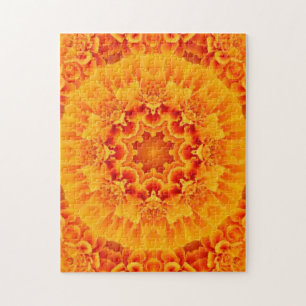 Rompecabezas del naranja Marigold Mandala