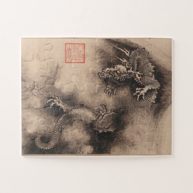 Rompecabezas del natalicio del dragón de pintura d (Horizontal)