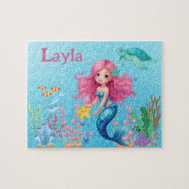 Rompecabezas del nombre del niño de la sirena del 
