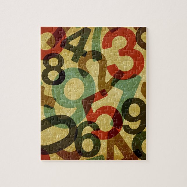 Rompecabezas del número del vintage (Vertical)