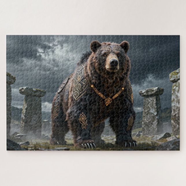 Rompecabezas del oso del espíritu celta (Horizontal)